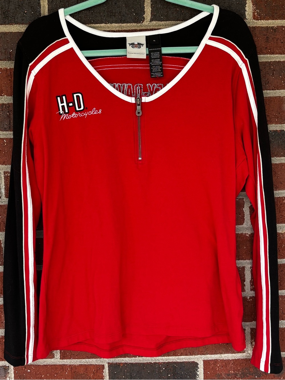 Women’s Harley Davidson Long sleeve Embroidered shirt sz XL red embroidered moto